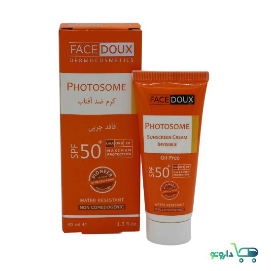 تصویر  کرم ضد آفتاب فوتوزوم فیس دوکس SPF50 بی رنگ ۴۰ میلی لیتر
