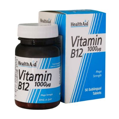 تصویر  قرص ویتامین B12 هزار میکرو گرم هلث اید ۵۰ عددی