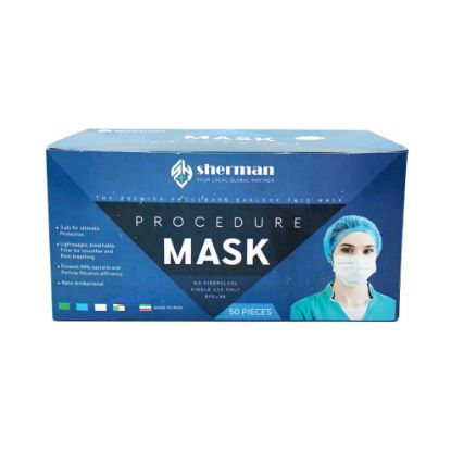 تصویر  ماسک سه لایه جراحی شرمن ۵۰ عددی