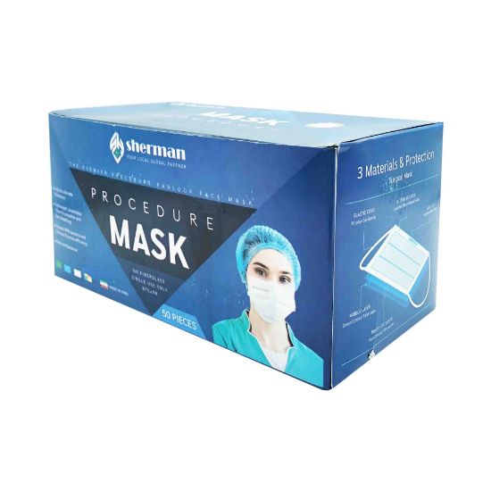 تصویر  ماسک سه لایه جراحی شرمن ۵۰ عددی
