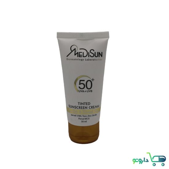 تصویر   کرم ضد آفتاب پوست‌های معمولی و خشک مدیسان +SPF50 رنگی ۵۰ میلی لیتر