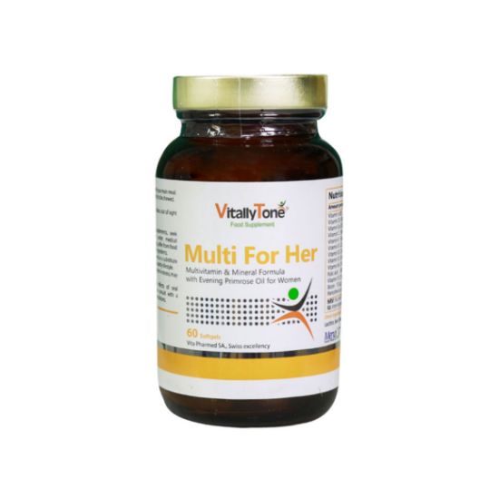 تصویر  کپسول مولتی ویتامین مینرال بانوان همراه روغن گل مغربی ویتالی تون ۶۰ عددی