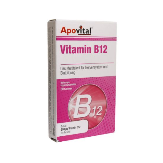 تصویر  قرص ویتامین B12 آپوویتال ۳۰ عددی