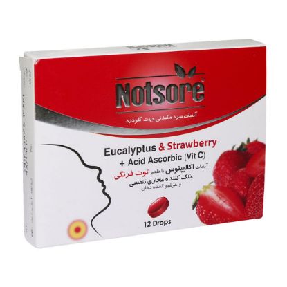 تصویر  آبنبات سرد مکیدنی ناتسور با طعم توت فرنگی بسته 12 عددی